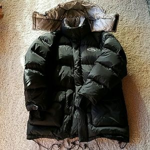 Unisex First Down Long Puffy Hooded Coat